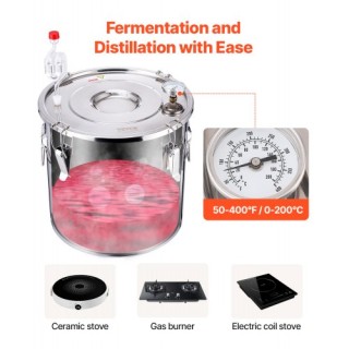 VEVOR Αποστακτήρας Αλκοόλ  8 Γαλόνια με Δοχείο Θάμπερ & Αντλία Νερο...