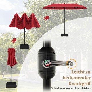 Costway Μεγάλη Διπλή Ομπρέλα με Βάση και Κουρμπαδόρο 400 x 200 cm Κ... Costway Μεγάλη Διπλή Ομπρέλα με Βάση και Κουρμπαδόρο 400 x 200 cm Κ...