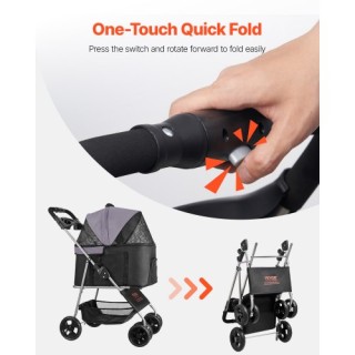 VEVOR Πτυσσόμενο Καρότσι Κατοικιδίων με Αποσπώμενο Φορέα έως 35lbs ... VEVOR Πτυσσόμενο Καρότσι Κατοικιδίων με Αποσπώμενο Φορέα έως 35lbs ...