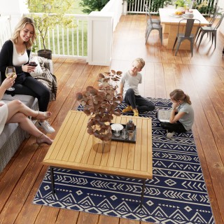 Outsunny Αναστρέψιμο Εξωτερικό Χαλί Γεωμετρικού Στυλ με Τσάντα Μετα...