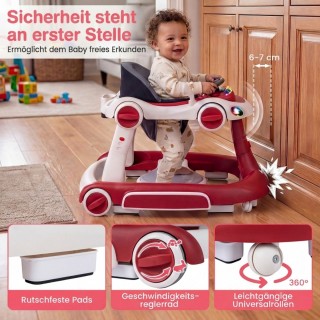 Costway Περπατούρα μωρού 7 σε 1 με σκίαστρο, ρυθμιζόμενο ύψος και τ...