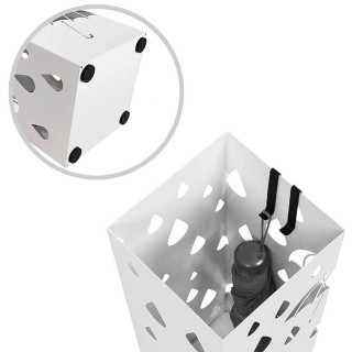 BAKAJI Σταντ Ομπρελοθήκης Σιδερένιο Τετράγωνο Λευκό με Δοχείο Συλλ... BAKAJI Σταντ Ομπρελοθήκης Σιδερένιο Τετράγωνο Λευκό με Δοχείο Συλλ...