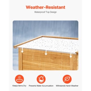 VEVOR Αδιάβροχη Ξύλινη Αποθήκη Κήπου 80x162 cm PDHWCWJPD5010R10XV0