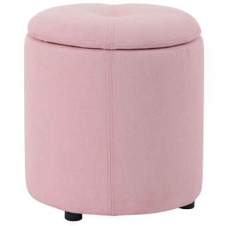 BAKAJI  Πουφ Αποθηκευτικός Σκαμπό Κασετίνα Υποπόδιο Ύφασμα Ροζ 40x3...