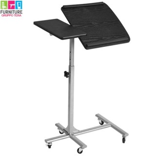 BAKAJI  Τραπέζι Φορητού Υπολογιστή με ρόδες Γραφείο Ρυθμιζόμενο Ύψο...