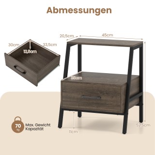 Costway Κομοδίνο με Συρτάρι και Μεταλλικό Σκελετό για Σαλόνι 45 x 3... Costway Κομοδίνο με Συρτάρι και Μεταλλικό Σκελετό για Σαλόνι 45 x 3...