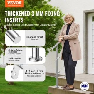 VEVOR Κουπαστές 80cm για Εξωτερικά Σκαλοπάτια με 2 Σταυρούς για Βε... VEVOR Κουπαστές 80cm για Εξωτερικά Σκαλοπάτια με 2 Σταυρούς για Βε...