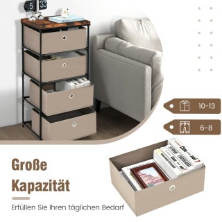 Costway  Κομοδίνο με 4 Συρτάρια για Υπνοδωμάτιο 42 x 33,5 x 84,5 εκ...