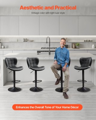 VEVOR Σετ 4 Σκαμπό Μπαρ, Πολυτελούς Σχεδιασμού, από Δερματίνη Πυκνω... VEVOR Σετ 4 Σκαμπό Μπαρ, Πολυτελούς Σχεδιασμού, από Δερματίνη Πυκνω...