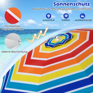 Ομπρέλα Παραλίας με Ρυθμιζόμενο Μηχανισμό και Τσάντα Μεταφοράς Ανθε...