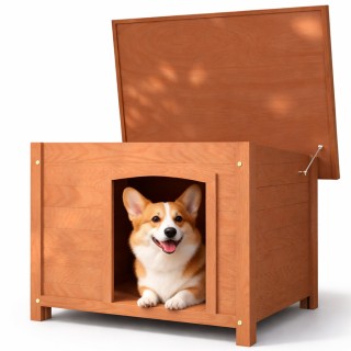 BAKAJI Ξύλινη Σπιτάκι Σκύλου Μ Εξωτερικού Χώρου με Ανοιγόμενη Στέγη...