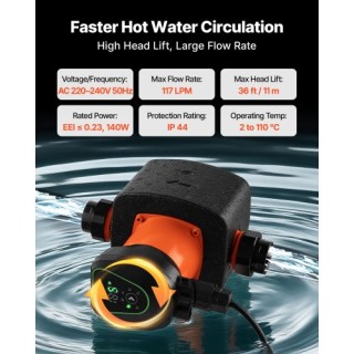VEVOR Υψηλής Απόδοσης Κυκλοφορητής LPS25-11PA/180 για Οικιακή Θέρμα...