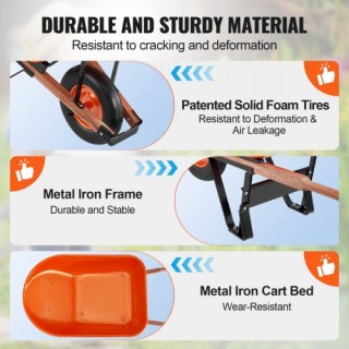 VEVOR Καρότσι Κήπου 6 Cu Ft 150 kg Μονής Ρόδας FDL2LHYTC1JL101ICV0 VEVOR Καρότσι Κήπου 6 Cu Ft 150 kg Μονής Ρόδας FDL2LHYTC1JL101ICV0