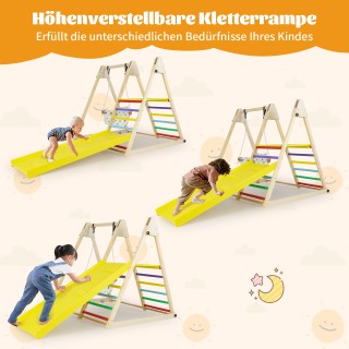 Costway Μοντεσσόρι Σετ Αναρρίχησης 4 σε 1 με Βρεφική Κούνια, Πλατφό...