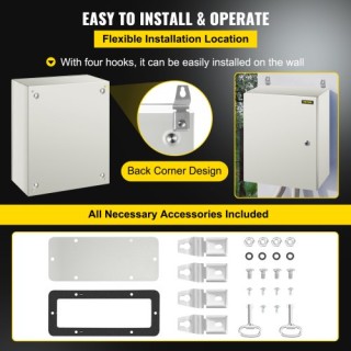 VEVOR NEMA Χαλύβδινο Κουτί 20x16x8 NEMA 4X, IP66 Αδιάβροχο & Ανθεκτ...