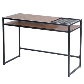 BAKAJI  Γραφείο Τραπέζι Υπολογιστή Ξύλο Μέταλλο με Θήκη Εγγράφων Βι...