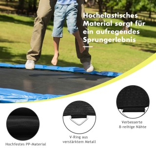 Costway Επιφάνεια αναπήδησης τραμπολίνου PP Ø 366 εκ. Μαύρη, 0 x 32...