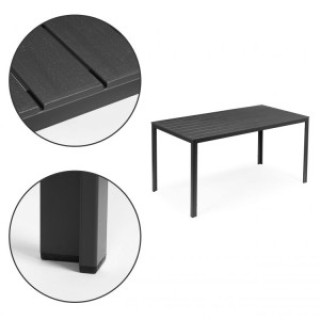 MultiGarden Εξαθέσιο τραπέζι κήπου 156x78 εκ. από polywood, γκρι, έ...