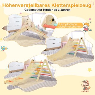 Costway  Σετ Αναρρίχησης Τριγώνου 3-σε-1 για Παιδιά - Ρυθμιζόμενο Ύ...