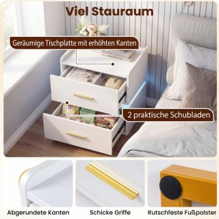 Costway Κομοδίνο με σταθμό φόρτισης, LED και 2 συρτάρια, μοντέρνο, ... Costway Κομοδίνο με σταθμό φόρτισης, LED και 2 συρτάρια, μοντέρνο, ...