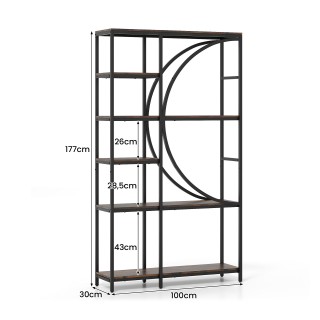 Costway Μισοφέγγαρο Βιβλιοθήκη 100x30x177εκ - Κομψός Σχεδιασμός και... Costway Μισοφέγγαρο Βιβλιοθήκη 100x30x177εκ - Κομψός Σχεδιασμός και...