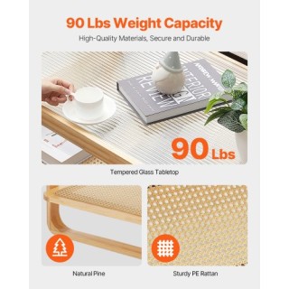 VEVOR Ορθογώνιο Τραπεζάκι Καφέ από Ρατάν 2 Επιπέδων για Σαλόνι ZFX... VEVOR Ορθογώνιο Τραπεζάκι Καφέ από Ρατάν 2 Επιπέδων για Σαλόνι ZFX...