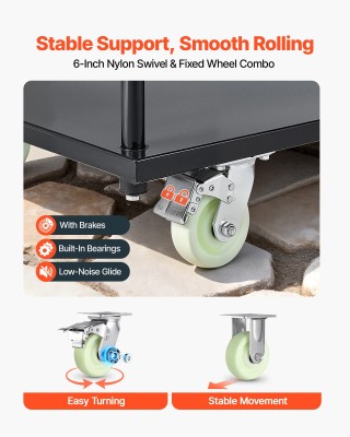 VEVOR Βιομηχανικό Βαρέος Τύπου Καροτσάκι Πλατφόρμας 907.18 kg με Πε...