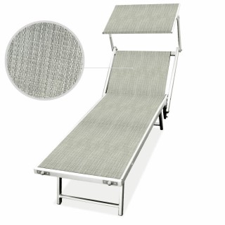 BAKAJI Ξαπλώστρα Παραλίας Αλουμινίου με Σκίαστρο LIDO Γκρι Θάλασσα... BAKAJI Ξαπλώστρα Παραλίας Αλουμινίου με Σκίαστρο LIDO Γκρι Θάλασσα...