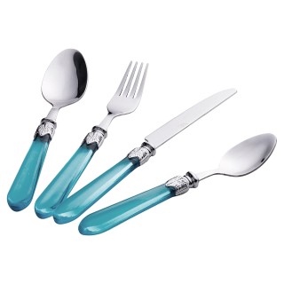 Villa DEste  Σετ 24 μαχαιροπίρουνα από ανοξείδωτο ατσάλι με μπλε λα...