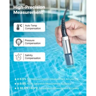 VEVOR Φορητό Μετρητή Διαλυμένου Οξυγόνου 0.0-20.0 mg/L BXSRYJBXS002...