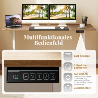 Costway Ηλεκτρικό Εργονομικό Γραφείο Ρυθμιζόμενου Ύψους 140 x 70 εκ... Costway Ηλεκτρικό Εργονομικό Γραφείο Ρυθμιζόμενου Ύψους 140 x 70 εκ...