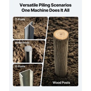 VEVOR Βαρέως Τύπου Κρουστήρας Για Στύλους Περιφράξεων Κήπου WLDZC61...