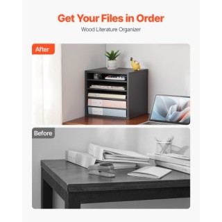 VEVOR Ξύλινος Οργανωτής Λογοτεχνίας με Ρυθμιζόμενα Ράφια Γκρι WJJEK... VEVOR Ξύλινος Οργανωτής Λογοτεχνίας με Ρυθμιζόμενα Ράφια Γκρι WJJEK...