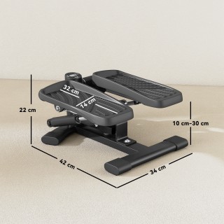 SPORTNOW Στέπερ Twister 2 σε 1 με Οθόνη LCD, Μεγάλες Αντιολισθητικέ...