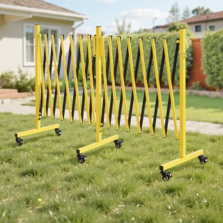 VEVOR Κινητό Διπλό Εκτάσιμο Οδόφραγμα 7,66μ με Κλειδώσιμους Τροχούς...