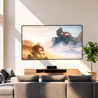 HOMCOM 120 Οθόνη Προβολής 16:9 HD 4K/8K, Πτυσσόμενη και Φορητή, Αντ...