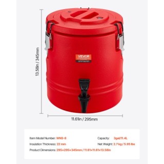 VEVOR Μονωμένος Διανομέας Ποτών 3 Γαλόνια/11.4 Λίτρα για Ζεστά & Κρ... VEVOR Μονωμένος Διανομέας Ποτών 3 Γαλόνια/11.4 Λίτρα για Ζεστά & Κρ...