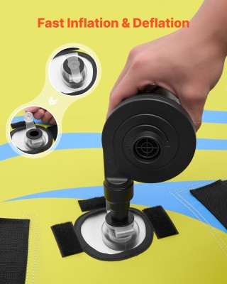 VEVOR Φουσκωτό Tube Ρυμούλκησης για Σκάφος 4 Ατόμων, 308 kg, με Πτε...