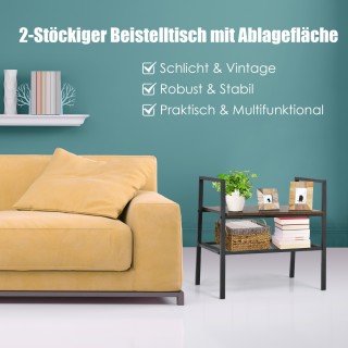 Costway 2-επίπεδο ράφι αποθήκευσης, ξύλινο και μεταλλικό πλέγμα, συ... Costway 2-επίπεδο ράφι αποθήκευσης, ξύλινο και μεταλλικό πλέγμα, συ...