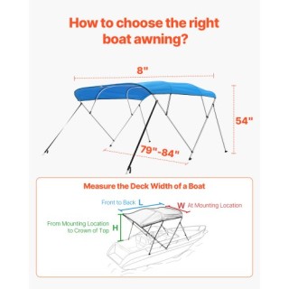 VEVOR Τέντα Σκάφους 4 Αψίδων 96 x (79-84) x 54 Μπλε 4GCYZYP96798QNE... VEVOR Τέντα Σκάφους 4 Αψίδων 96 x (79-84) x 54 Μπλε 4GCYZYP96798QNE...