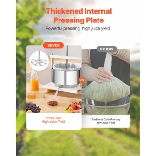 VEVOR Πιεστήριο Φρούτων Ανοξείδωτο 12L για Παρασκευή Κρασιού GJYZJT...
