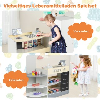 Costway Παιδικό Σετ Σούπερ Μάρκετ με Ταμειακή Μηχανή & Αυτόματο Πωλ...