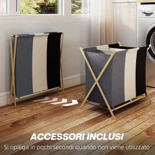 HOMCOM Πτυσσόμενο Καλάθι Απλύτων με 3 Διαμερίσματα, από Μπαμπού και... HOMCOM Πτυσσόμενο Καλάθι Απλύτων με 3 Διαμερίσματα, από Μπαμπού και...