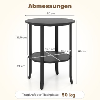 Costway Βοηθητικό Στρογγυλό Τραπέζι 2 Επιπέδων με Χώρο Αποθήκευσης,... Costway Βοηθητικό Στρογγυλό Τραπέζι 2 Επιπέδων με Χώρο Αποθήκευσης,...
