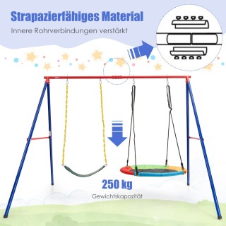 Costway Μεγάλη Μεταλλική Βάση Κούνιας με Ανθεκτικό Πλαίσιο Α-Σχήματ...