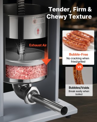 VEVOR Ηλεκτρικό Μηχάνημα Γεμίσματος Λουκάνικων 10L με Ρυθμιζόμενη Τ...