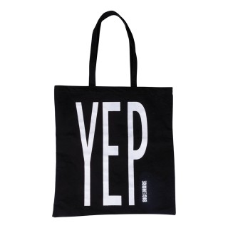 Villa dEste Home Μαύρη Τσάντα Αγορών Yes Nope σε Βαμβάκι 40x42.5cm ...