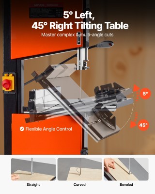 VEVOR Δίποδη Επιτραπέζια Ταινιοπρίονα 254 mm με Κινητήρα 373W και Ε...