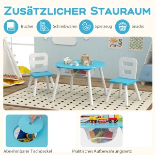 Costway  Σετ Παιδικού Τραπεζιού και Καρεκλών με Διχτυωτή Τσάντα Απο...