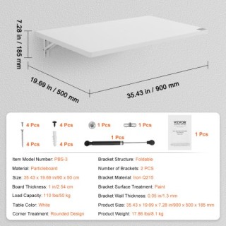 Πτυσσόμενο Επιτοίχιο Γραφείο VEVOR 35.43x19.69 in BGSGZZPMBHB3ORSKFV0 Πτυσσόμενο Επιτοίχιο Γραφείο VEVOR 35.43x19.69 in BGSGZZPMBHB3ORSKFV0